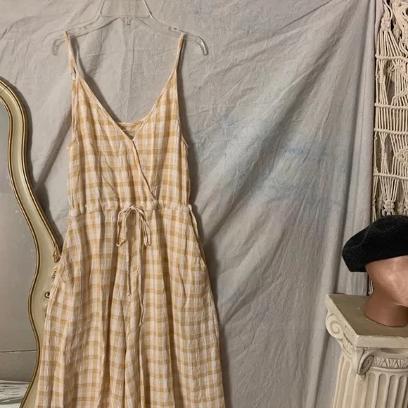 Priced to Sell - Christy Dawn Yellow and White Plaid Jumpsuit - Picture 10 of 12
